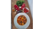 Mancare de vinete, rosii si ardei din gradina + salata de ardei copt,.1 kg.