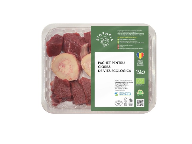 Pachet pentru ciorbă de vită ecologică , aprox 500 gr Fermele Silvania 