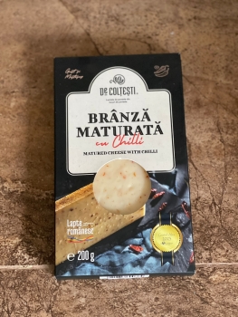 Brânză maturată de vaca, cu chili, Coltesti - cca 200 gr