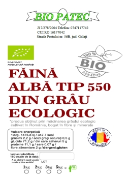 Făină albă ecologică tip 550, 1 kg