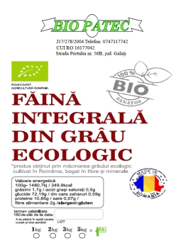 Făină integrală ecologică, 1 kg